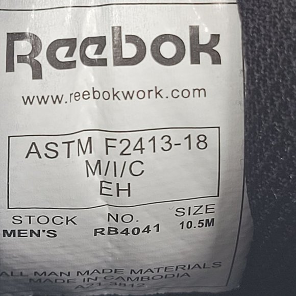 Reebok Sublite Cushion Men's Work Shoes Black RB4041 US Size 10.5 - Picture 8 of 9